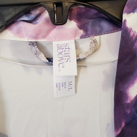 Stars Above Purple and White Tie-Dye Robe Intimates Sleepwear - Picture 5 of 5